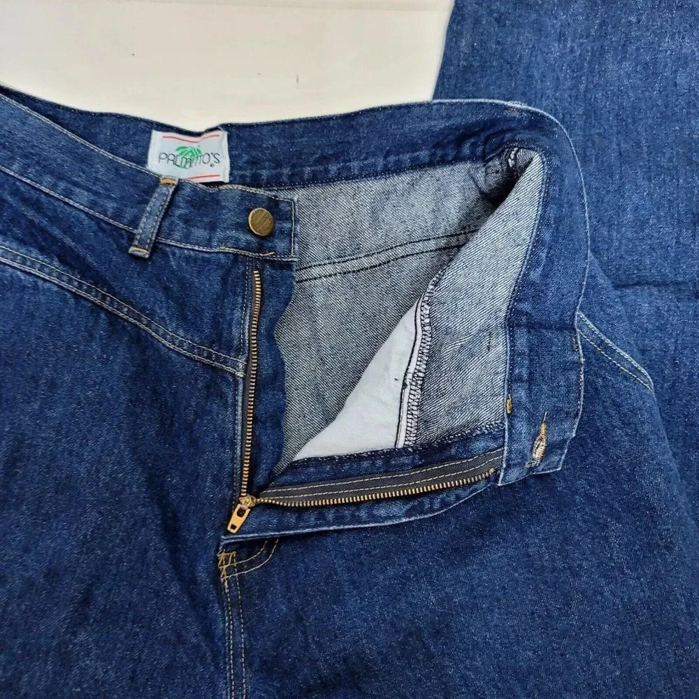 Vintage 80s Palmettos Womens 34X30 Dark Wash Denim High‎ Waist Mom Jeans
